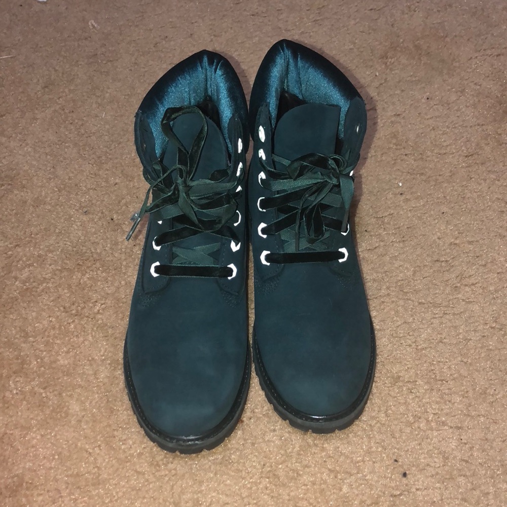 Suede Timberlands  green